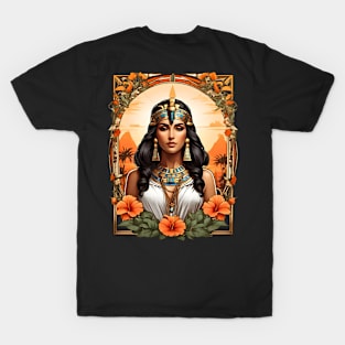 Cleopatra Queen of Egypt retro vintage floral design T-Shirt